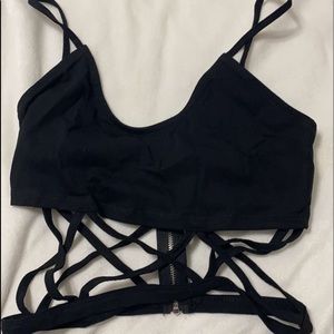 Black Criss Cross Tank Top